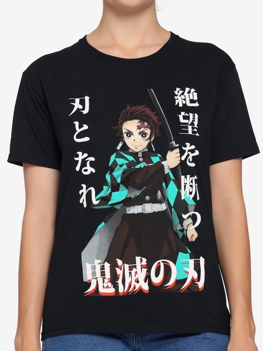 Demon Slayer: Kimetsu No Yaiba Tanjiro Kamado boyfriend fit girls t-shirt